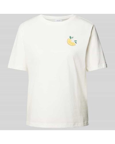 Vila T-Shirt mit Rundhalsausschnitt Modell 'SYBIL' - Weiß