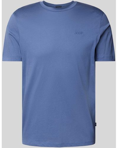 Joop! T-Shirt mit Label-Stitching Modell 'Cosmo' - Blau