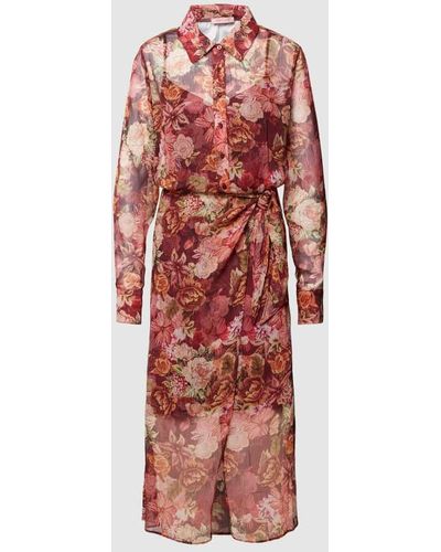 Guess Hemdblusenkleid mit Animal-Print Modell 'LAMA DRESS' - Rot
