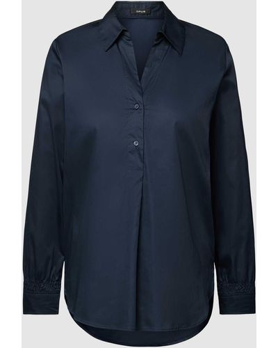 Opus Blouse Met Platte Kraag - Blauw