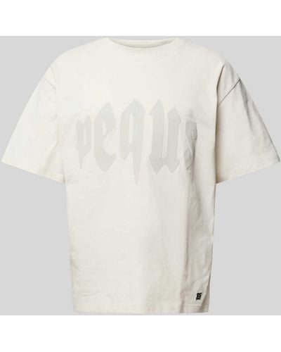 Pequs T-shirt Met Extra Brede Schouders - Wit