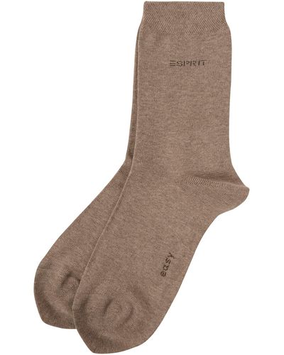 Esprit Socken mit Label-Stitching im 2er-Pack - Braun
