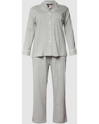 Lauren by Ralph Lauren Pyjama mit Brand-Stitching - Grau