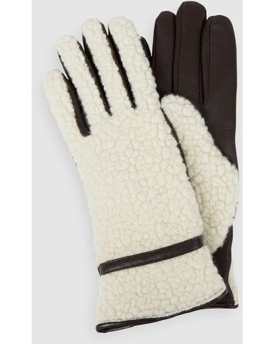 Roeckl Sports Handschuhe aus Teddyfell und Leder - Natur