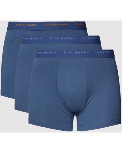 Scotch & Soda Trunks mit elastischem Logo-Bund im 3er-Pack - Blau