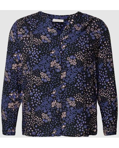 Only Carmakoma PLUS SIZE Bluse mit floralem Muster Modell 'CARANITA' - Blau