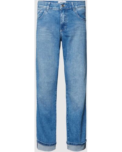 ANGELS Straight Leg Jeans mit Beinaufschlag Modell 'Darlene' - Blau