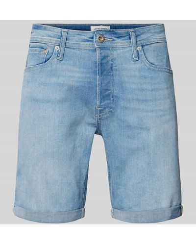 Jack & Jones Regular Fit Jeansshorts im 5-Pocket-Design Modell 'RICK' - Blau