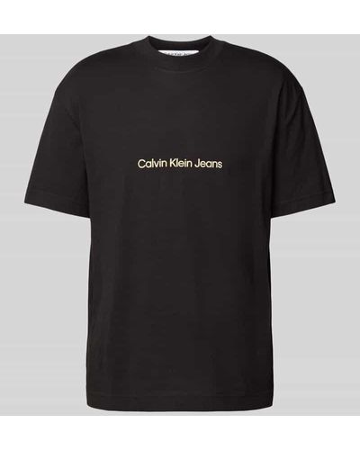 Calvin Klein T-Shirt mit Rundhalsausschnitt - Schwarz