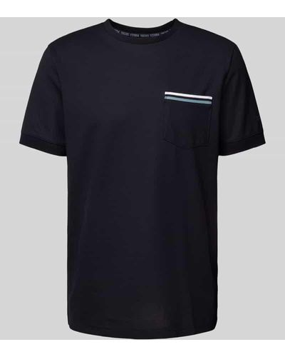 Christian Berg Men T-Shirt mit aufgesetzter Brusttasche - Blau