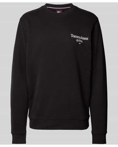 Tommy Hilfiger Sweatshirt mit Label-Print - Schwarz