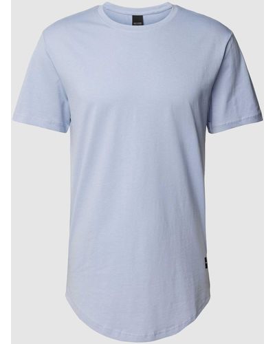 Only & Sons T-shirt Met Afgeronde Zoom - Blauw