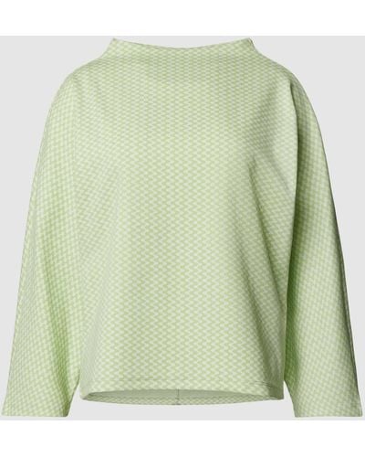 Opus Sweatshirt mit Allover-Muster Modell 'Gillu' - Grün