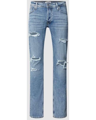 Jack & Jones Jeans im Used-Look Modell 'GLENN' - Blau