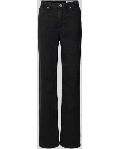 Vero Moda High Waist Jeans mit weitem Bein Modell 'TESSA' - Schwarz