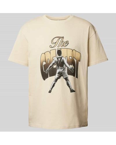 Mister Tee T-Shirt mit Motiv- und Statement-Print Modell 'Greatest' - Natur