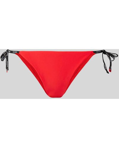 HUGO Bikini-Hose mit seitlichen Schnürungen Modell 'PURE' - Rot