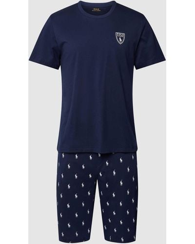 Polo Ralph Lauren Pyjama mit Label-Details - Blau