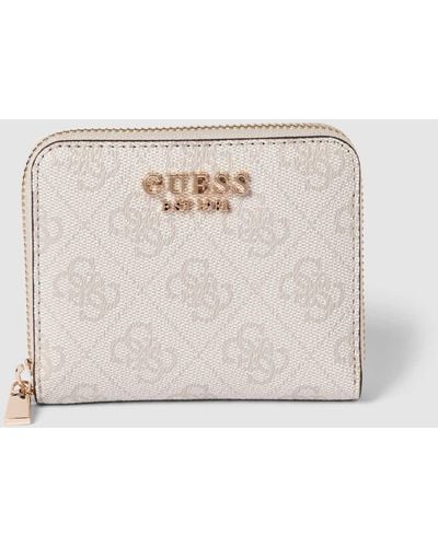 Guess Portemonnaie mit Allover-Logo-Muster Modell 'LAUREL' - Natur