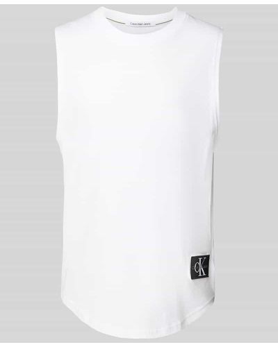 Calvin Klein Tanktop mit Label-Patch - Weiß