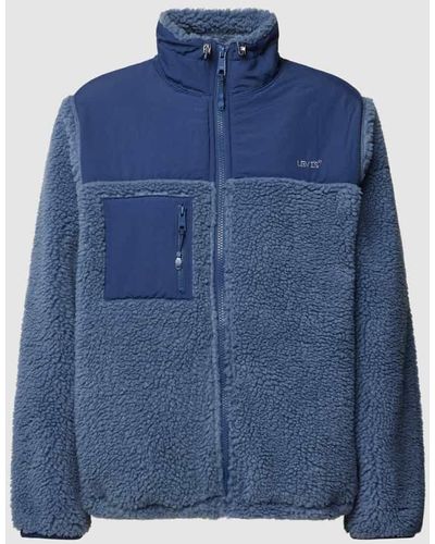 Levi's Sherpa Jacket mit Label-Stitching Modell 'BIG FOOT' - Blau