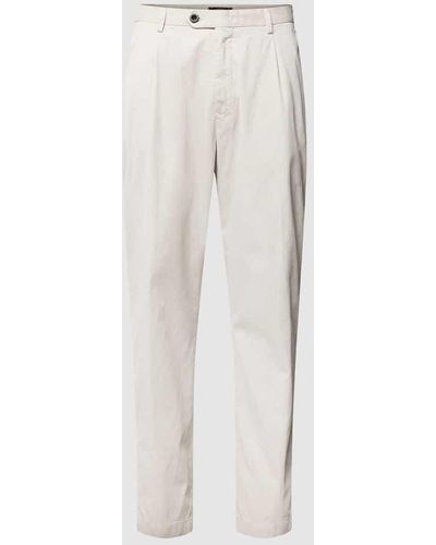 Windsor. Stoffhose mit Bügelfalten Modell 'Flero' - Weiß