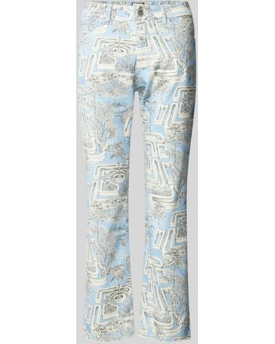 Seductive Slim Fit Hose mit Allover-Print Modell 'CLAIRE' - Blau