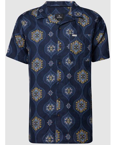 Rip Curl Freizeithemd mit Allover-Muster - Blau