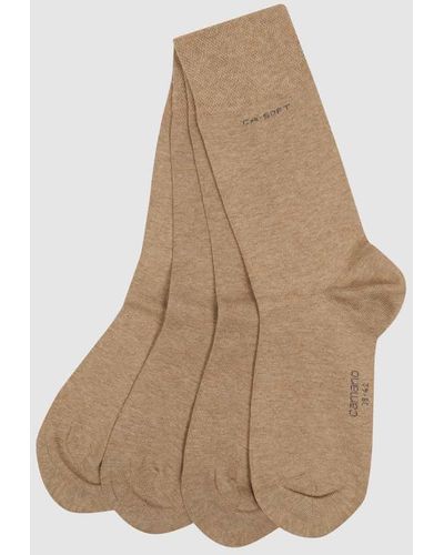 Camano Socken im unifarbenen Design im 4er-Pack - Natur