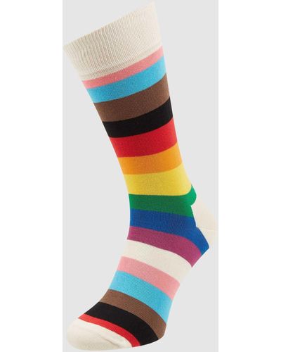 Happy Socks Sokken Met Streepmotief - Wit