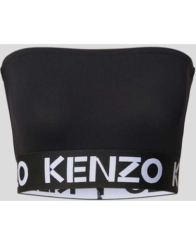 KENZO Cropped Bandeau-Top mit Label-Prints - Schwarz