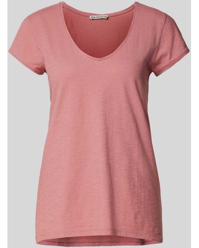 DRYKORN T-Shirt mit V-Ausschnitt Modell 'AVIVI' - Pink