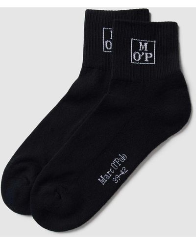 Marc O' Polo Socken mit Label-Detail im 2er-Pack Modell 'Maxi' - Schwarz