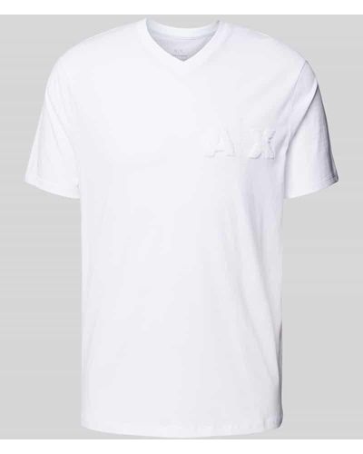 Armani Exchange T-Shirt mit Label-Badges - Weiß