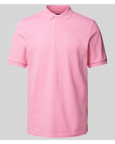 Marc O' Polo Regular Fit Poloshirt mit Label-Stitching - Pink
