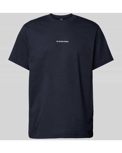 G-Star RAW T-Shirt mit Label-Print - Blau
