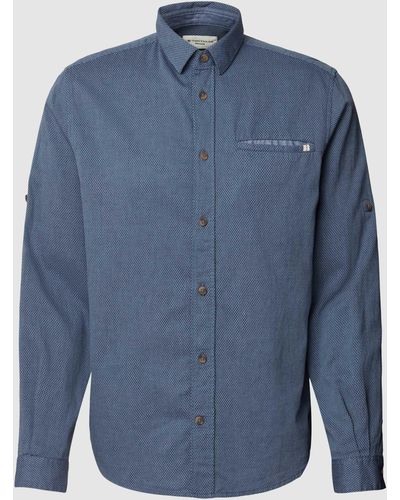 Tom Tailor Regular Fit Vrijetijdsoverhemd Met Kentkraag - Blauw