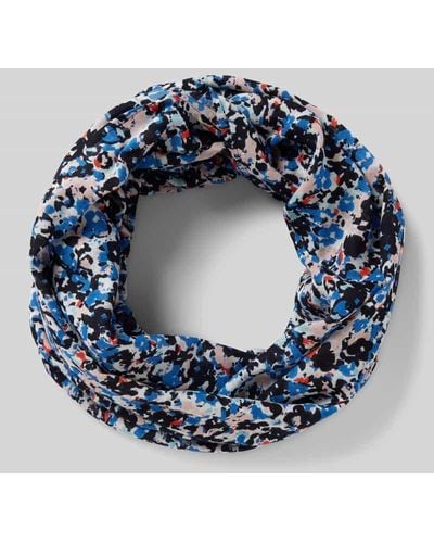S.oliver Schal mit floralem Muster Modell 'Snood' - Blau