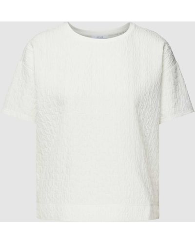 Opus T-shirt Met Structuurmotief - Wit