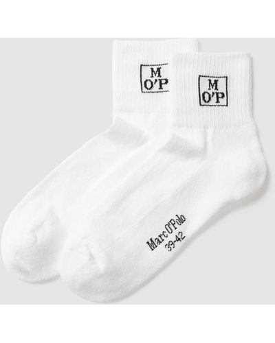 Marc O' Polo Socken mit Label-Detail im 2er-Pack Modell 'Maxi' - Weiß