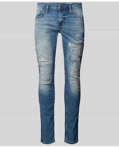Antony Morato Tapered Fit Jeans im Destroyed-Look - Blau