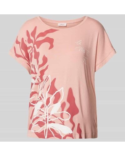S.oliver T-Shirt mit Motiv-Print - Pink