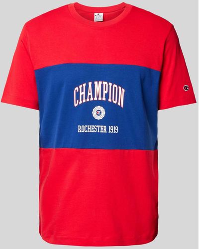 Champion T-Shirt mit Colour-Blocking-Design - Rot