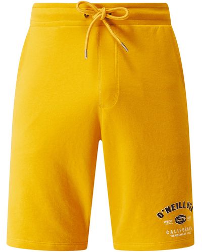 O'neill Sportswear Sweatshorts mit Logo-Flockprint - Gelb