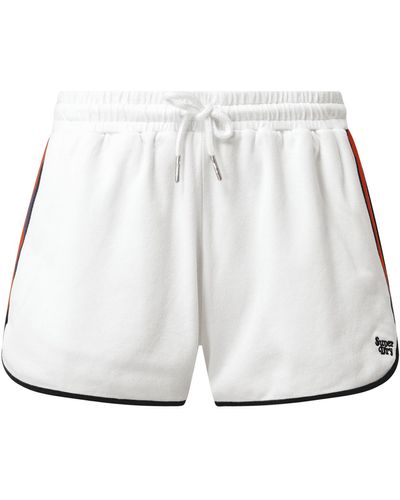 Superdry Shorts mit Kontraststreifen - Weiß