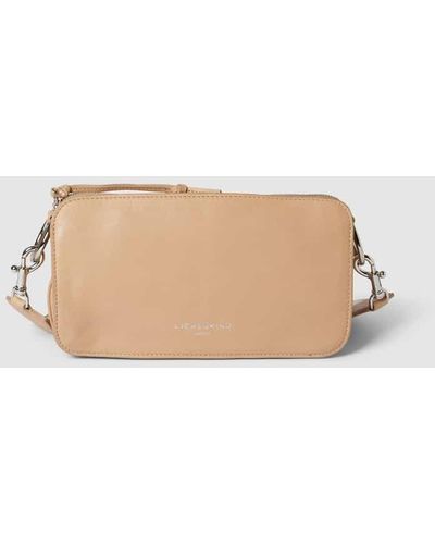 Liebeskind Berlin Crossbody Bag aus echtem Leder mit Label-Print Modell 'CLARICE' - Natur