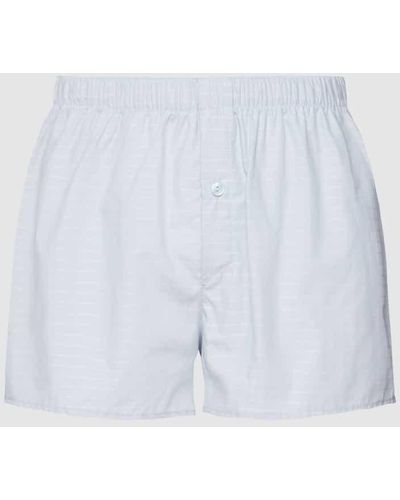 Hanro Boxershorts mit Karomuster Modell 'Fancy Woven Boxer' - Weiß