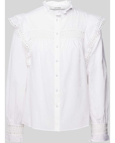 IVY & OAK Bluse mit Stehkragen Modell 'EVELINA' - Weiß