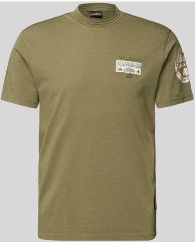 Napapijri T-shirt Met Labelpatch - Groen
