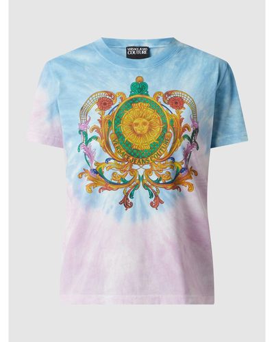 Versace T-shirt In Batiklook - Blauw